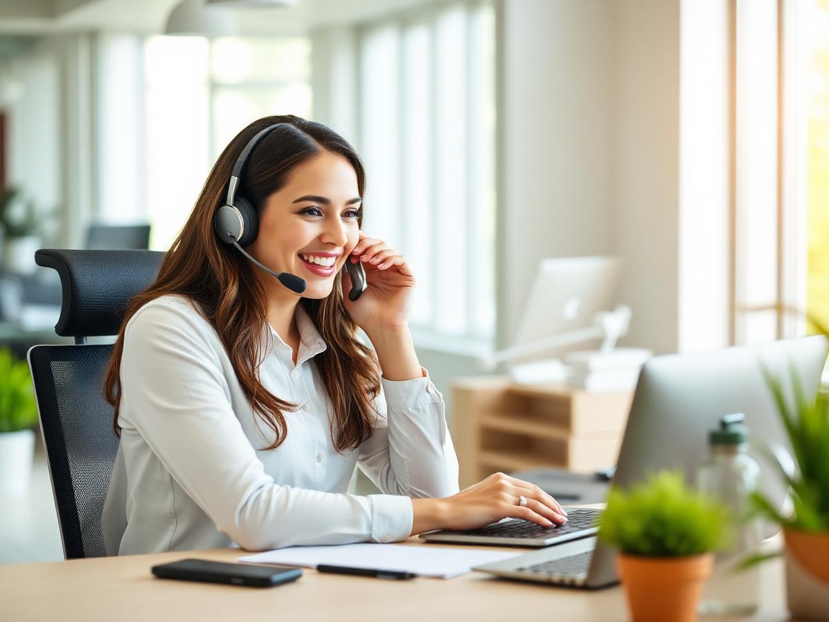 A licensed agent helping a client by phone