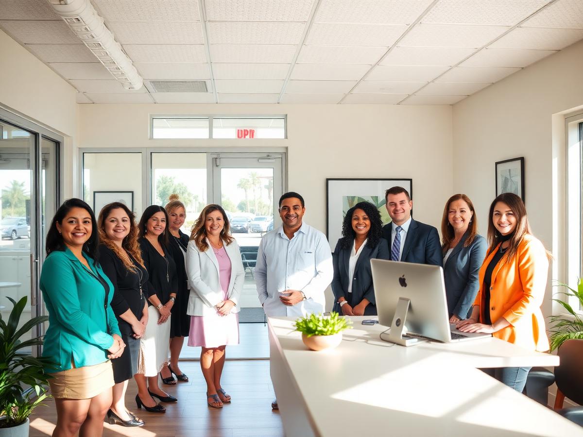The Best Insurance USA team welcoming clients at a Florida office